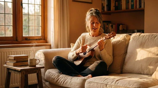 Adult learning ukulele for the first time with EasyUke